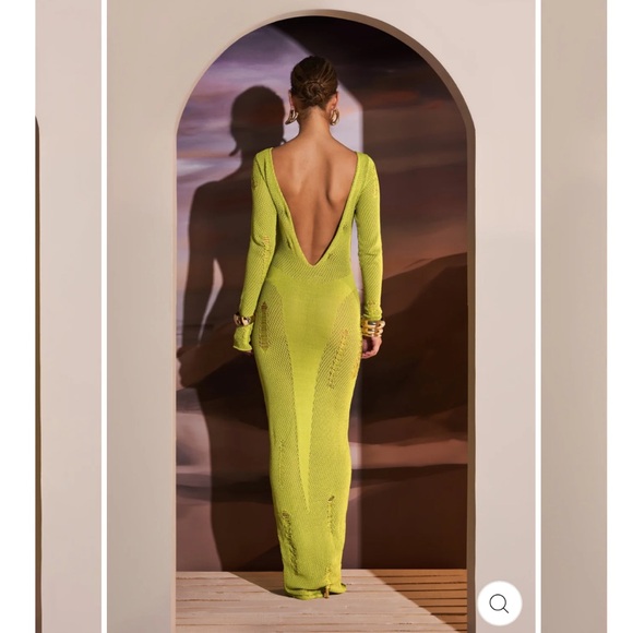 MURCI Knitted Dress in Chartreuse / Size S - Picture 2 of 5